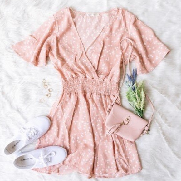 Heart Hips - Pink Mini Dress With White Stars - Picture 2 of 5